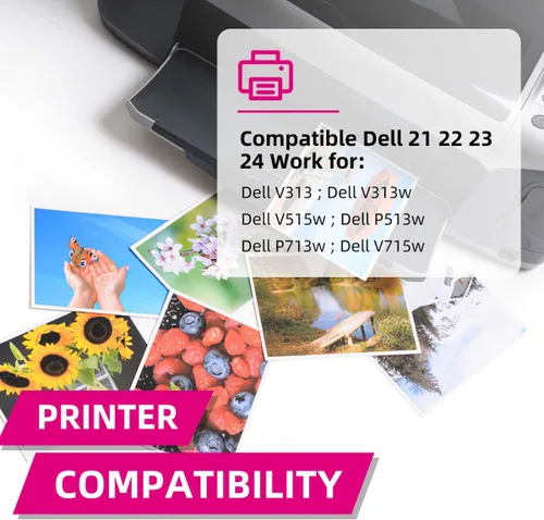 Vista 3 de Cartuchos de tinta compatibles de repuesto para Dell V313, V313w, V515w, V715w, P513w, P713w (negro 2 Nos y Color 1 Nos, 3 unidades)