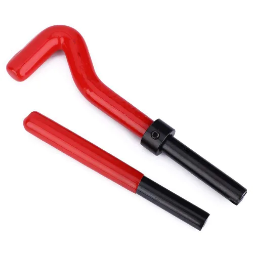 Vista 4 de Kit de reparación de roscas de 17 piezas, M12 x 1.25 de longitud 2D de acero inoxidable torcido, herramienta de inserción roscada, kit de reparación