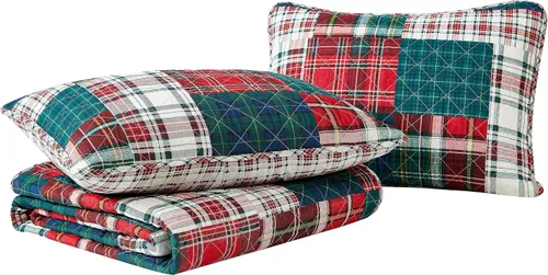 Vista 5 de Nautica - Juego de edredón individual, ropa de cama reversible de algodón con fundas a juego, juego de ropa de cama casual para todas las estaciones