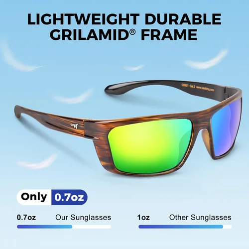 Vista 3 de KastKing Huzzah - Lentes de sol deportivos, polarizados y con protección ultravioleta, para hombres y mujeres, ideales para conducir, pescar, hacer