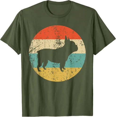 Vista 55 de Camiseta de perro retro de Bulldog Francés Negro