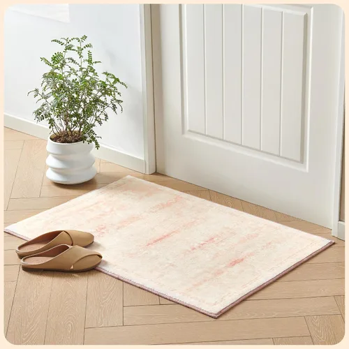 Vista 139 de Istana Alfombra larga antideslizante de 2.5 x 8 para el hogar, para pasillo y cocina, lavable, sedosa y suave al tacto, elegante, color azul y marfil