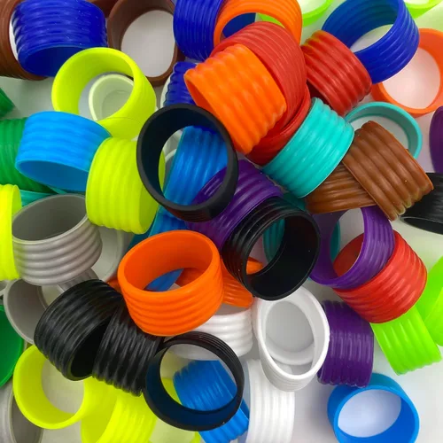Vista 6 de 15 colores disponibles Buena elasticidad 8-45 piezas de raqueta de tenis/paletas de pickleball/squash anillo de silicona raqueta agarre bandas