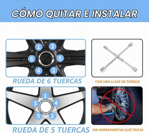 Vista 5 de 24 Piezas Picos Antirrobo Extendidos Sintonizador Rueda/Llantas Tuerca de Orejeta M14X1.5+Llave de Vaso (Negro)