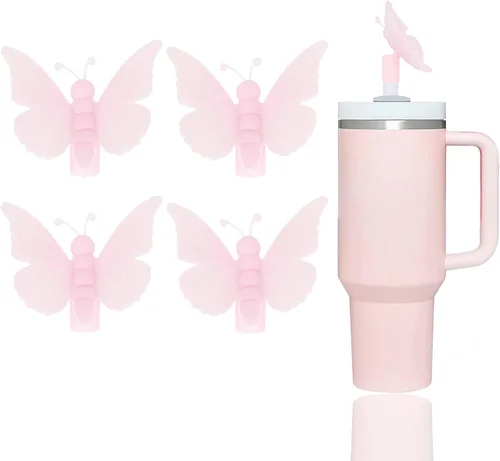 Vista 14 de 8 fundas de popote compatibles con vasos Stanley de 30 y 40 onzas, protectores de tapas reutilizables con puntas de silicona para vasos de 0.4