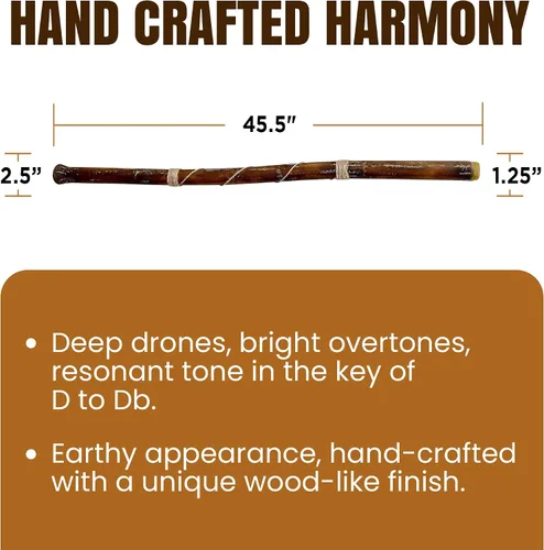 Vista 4 de Didgeridoo manual moderno, con boquilla para tocar fácilmente.