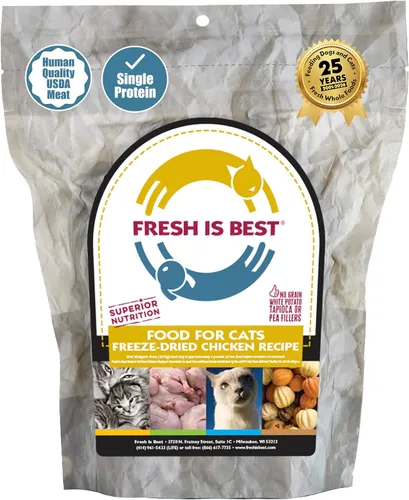 Vista 15 de Fresh Is Best Alimento liofilizado de carne de res para gatos, alimento crudo para gatos y felinos adultos, carne de res liofilizada con alto