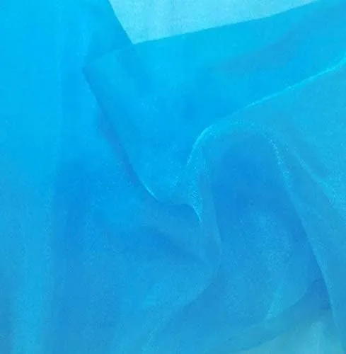 Vista 14 de Valentina Textile Inc, Tela de organza transparente brillante para moda, manualidades, decoración, 60 pulgadas de ancho (1 yarda, aguamarina)