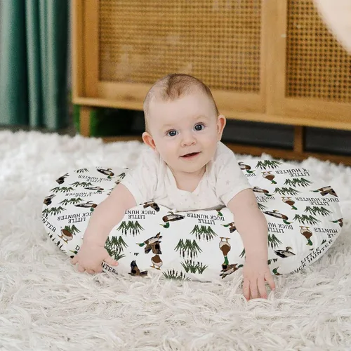 Vista 4 de HawSkgFub Little Duck Hunter - Funda de almohada de lactancia y caza de malarda para bebés niños y niñas, funda de almohada de lactancia con junco