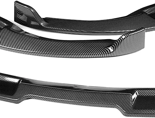 Vista 6 de Kit de 3 bordes para parachoques delantero compatible con Infiniti G35 Coupe/2-DR 2003-2007, alerón de protección divisor estilo GT, difusor de aire