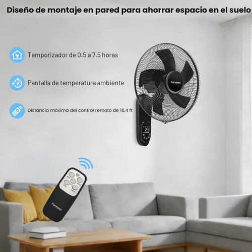 Vista 4 de Fanspex Ventilador montado en la pared de 16" para el invernadero