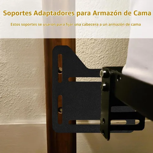 Vista 3 de 2 soportes de marco de cama para cabecero, conector adaptador de marco de cama, placa de modificación de cama, kit de conversión de marco de cama