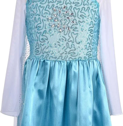 Vista 4 de LOEL Vestido de princesa, disfraces de princesa para niña, cumpleaños, Halloween, Navidad, cosplay