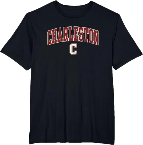Vista 15 de Charleston Cougars Arch Over Logo - Camiseta con licencia oficial, Negro