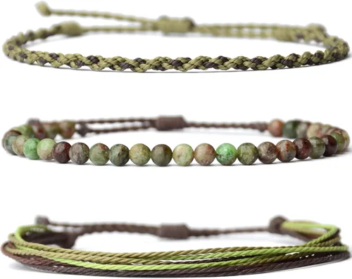 Vista 77 de Pulsera curativa hecha a mano con cuentas de piedra natural, regalo para hombres, pulsera de cuerda ajustable