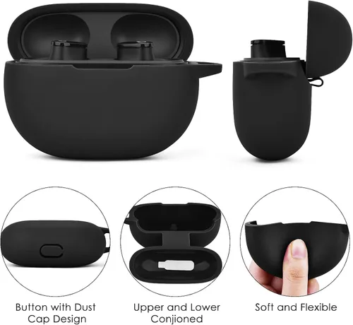 Vista 2 de VISOOM Funda compatible con Beats Studio Buds 2021, funda de transporte suave de silicona Beats Studio Buds, funda protectora de carga inalámbrica