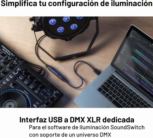 Vista 3 de Interfaz Micro DMX SoundSwitch - Interfaz USB a DMX ultracompacta con acceso gratuito de 3 meses al software SoundSwitch