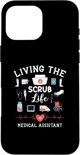 Vista 19 de Carcasa para iPhone 16 Living The Scrub Life Medical Assistant Nurse