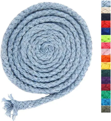 Vista 16 de Cuerda de macramé de 5 mm * 295 pies, cuerda de algodón natural de 8 hebras trenzadas para manualidades, hilo de algodón para tejer, para colgar