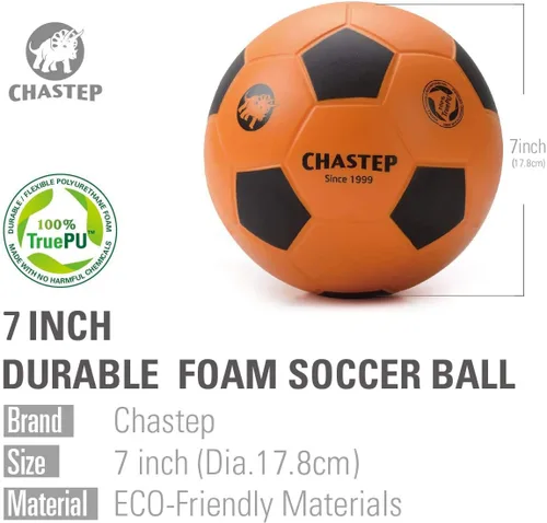 Vista 2 de pelota fe fútbol de espuma de piel integral de 8 pulgadas, perfecta para niños o aprendices del juego, para ejercicios en el exterior