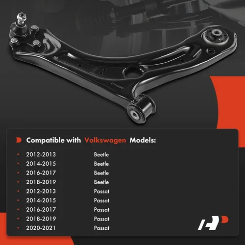 Vista 2 de A-Premium Brazo de control inferior delantero derecho, con rótula y buje, compatible con Volkswagen Passat 2012-2021, Beetle 2012-2019