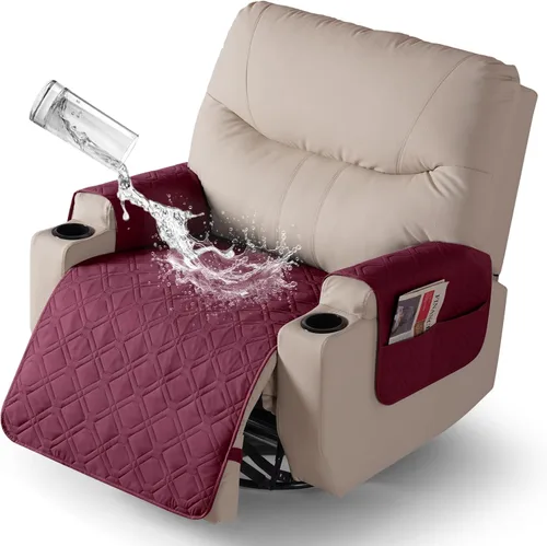 Vista 24 de VANSOFY - Fundas de asiento 100% impermeables para sillas reclinables, color azul, 22 pulgadas Azuree