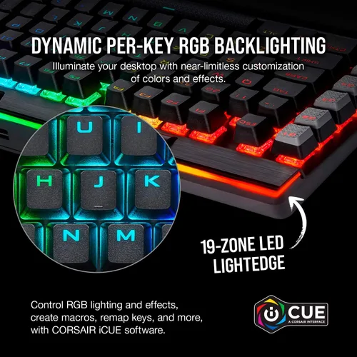 Vista 4 de Corsair K95 RGB Platinum XT Teclado mecánico para juegos LED RGB retroiluminado Cherry MX RGB azul negro y Sabre RGB PRO Champion Series FPSMOBA