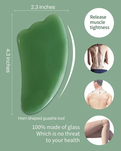 Vista 6 de MoHern Herramientas de masaje Gua Sha, 4 herramientas de Gua Sha de múltiples formas, herramientas de masaje de raspado de guasha para cara y cuerpo
