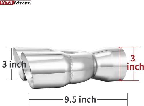 Vista 3 de YITAMOTOR Tubo en Y de Acero Inoxidable de 3" Pulgadas de Diámetro Interior Individual a Tubo de Escape en Y Doble de 3" Pulgadas de Diámetro