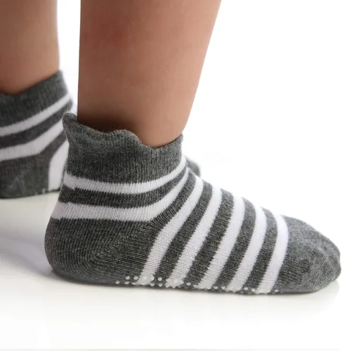 Vista 4 de Calcetines de tobillo antideslizantes antideslizantes con agarres para bebés, niños y niñas