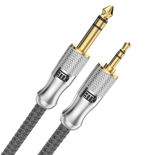Vista 11 de EMK Cable de extensión estéreo macho a hembra de 1/4 pulgadas (0.250 in) chapado en oro de 1/4 pulgadas (0.250 in) - Cable de extensión