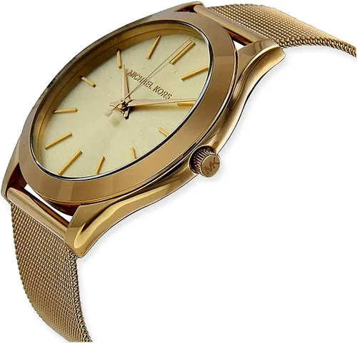 Vista 2 de Michael Kors MK3282Slim Runway Champagne Dial Gold-tone Malla Reloj de la mujer
