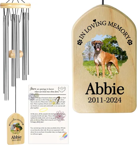 Vista 29 de Jocidea - Campanillas de viento personalizadas para gatos en memoria de gato, regalo por pérdida de gato, regalo de condolencia de mascota, regalo