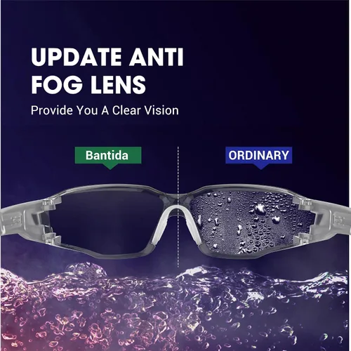 Vista 5 de Lentes de seguridad antivaho con marco ajustable, gafas de protección ocular para hombres y mujeres