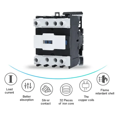 Vista 3 de ATO Contactor de CA de 65 amperios Contactor magnético de CA Contactor de minería Contactor de iluminación 24 V 110 V 220 V Bobina con base