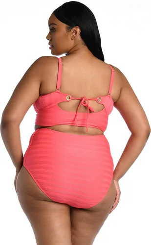 Vista 2 de Parte inferior de bikini de cintura alta con parte delantera en V