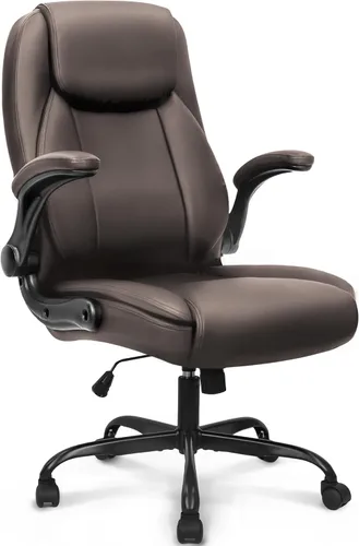 Vista 11 de NEO CHAIR Silla de escritorio de oficina, respaldo alto de piel sintética Blanco