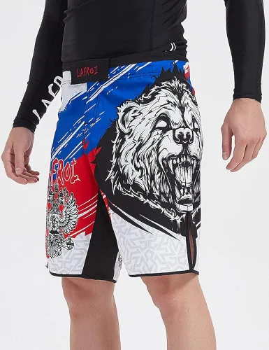 Vista 3 de LAFROI QJK01 - Pantalones cortos de boxeo para hombre con cordón y bolsillo