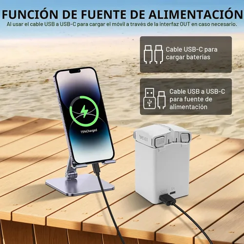Vista 8 de AMAZEAR Cargador de batería para accesorios DJI Mini 5 Pro/Mini 4 3, DJI Mini5Pro Mini4/3 Series Hub de carga bidireccional con adaptador