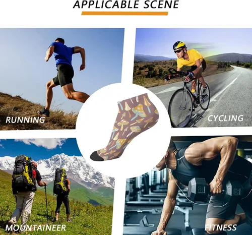 Vista 8 de devor Ankle Socks Men Liner Socks Men's Athletic Sock Trendy Mushrooms Funny Mushrooms Magic Mushrooms Plant Forest Sock