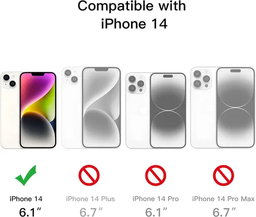 Vista 2 de JETech Funda para iPhone 14 de 6.1 pulgadas con protector de pantalla de vidrio templado integrado, protección completa de la cámara, a prueba