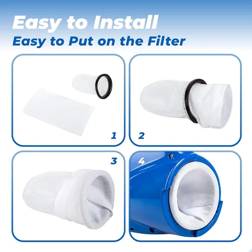 Vista 4 de ANTOBLE Paquete de 20 calcetines de skimmer para piscina, bolsa de microfiltro compatibles con Pool Blaster Water Tech Catfish Max CG Aqua Escoba