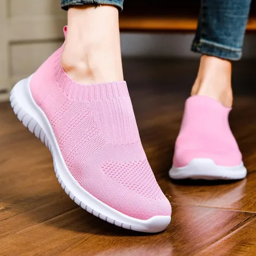 Vista 4 de Konhill - Zapato deportivo para caminar, ligero, deportivo, informal, para gimnasio, sin cordones, para mujer