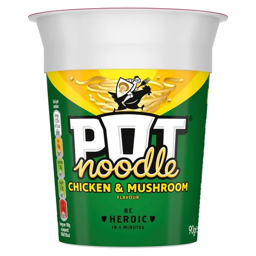 Vista 3 de Pot Noodle Pollo y Champiñones 3.17 oz (Paquete de 12)