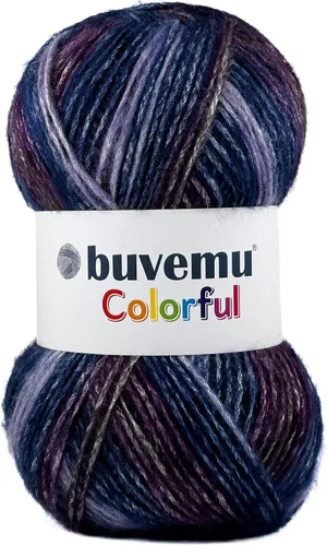 Vista 6 de Colorido hilo multicolor a rayas con sutil brillo, 56% poliéster, 44% acrílico, cada uno de 3.53 onzas / 252 yardas (754.6 ft) (n.º 1) (cebra)