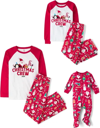 Vista 22 de The Children's Place - Pijama familiar de una pieza a juego para niños y bebés, pijamas de esqueleto de Halloween, forro polar