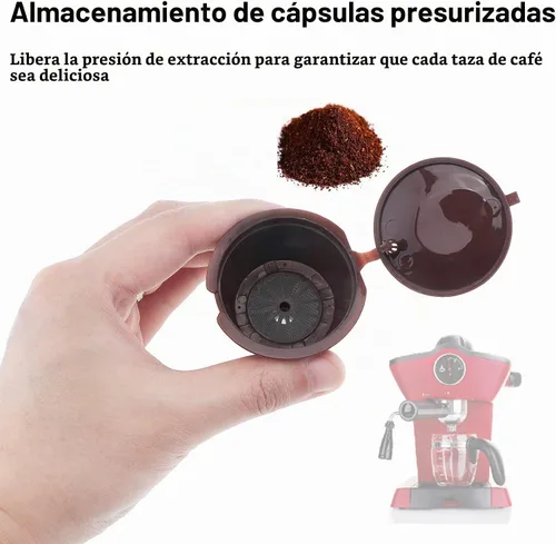 Vista 4 de Cápsula de café reutilizable para cafeteras Nescafe Dolce Gusto, paquete de 6 filtros de cápsulas de café coloridos recargables con cepillo