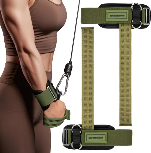 Vista 18 de MANUEKLEAR - Correas de muñeca antideslizantes para levantamiento de pesas, correas de levantamiento de pesas con anillos en D para entrenamiento