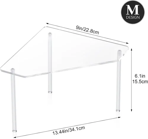 Vista 3 de Jetec Organizador esquinero de baño de 2 niveles, estante de encimera, organizador de mesa de baño acrílico, bandeja de tocador, fregadero apilable