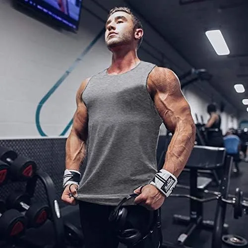 Vista 3 de COOFANDY Camisetas sin mangas para hombre, paquete de 3 camisetas sin mangas para entrenamiento, gimnasio, culturismo, fitness, paquete de 3